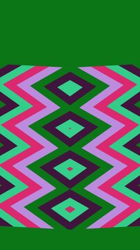 Vibrant Geometric Zigzag Diamond Pattern Background with Modern Ethnic Style in Pink, Purple, and Green