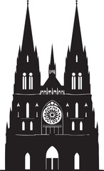 Gothic cathedral silhouette vector illustration iconic architecture
