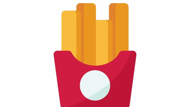 french fries junk food video animation icon moving high resolution for references web,apps and good project.