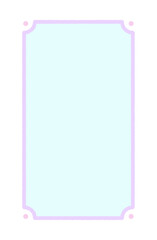 コーナー飾りのある手書きの水色の長方形 - シンプルな縦長のフレームやラベルの素材 - 9:16