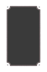 Obraz premium コーナー飾りのある手書きの黒い長方形 - シンプルな縦長のフレームやラベルの素材 - 9:16