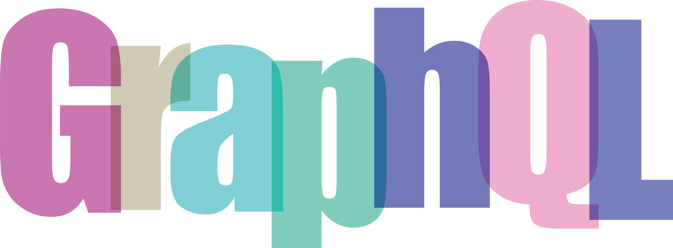 GraphQL Colorful Overlapping Text Vector Illustration