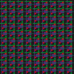 Fototapeta premium Dark plaid pattern. Check grid texture. Textile fabric Vector. Geometric print.