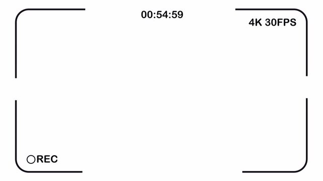 Camera recorder screen overlay interface with alpha channel, Camcorder interface for video cameras on a transparent background
