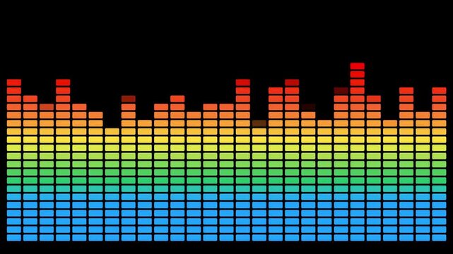 Dynamic rainbow audio spectrum visualizer with vibrant neon glow for music production or sound design promotions and modern technology projects,Modern minimalist music visualizer with colorful on blac