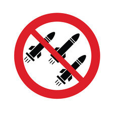 no rocket prohibition sign vector icon