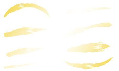 Obraz premium 金色の筆跡・掠れラインセット 豪華な和風テクスチャのグラフィック素材（背景透過・PNG）