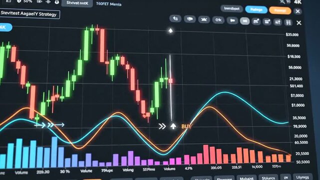 Financial Stock Market Trading Chart Analysis.