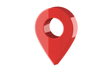Red Location Pin marker isolated on a transparent background