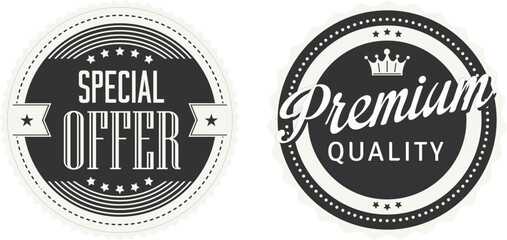 Obraz premium Two black and white special offer and premium quality stickers