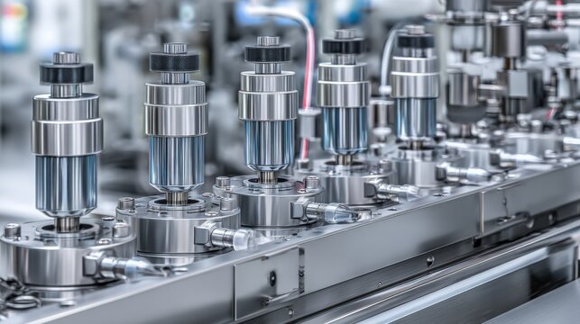 Intricate fuel injection system components with precise metering for advanced automotive technology