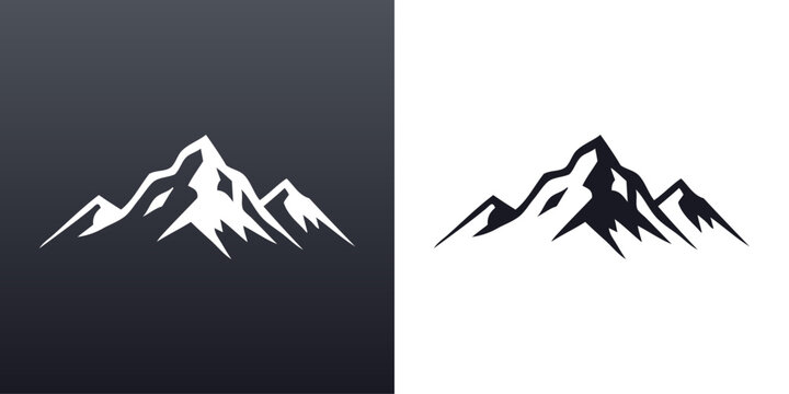Logo agencia de viajes. Vacaciones de verano. Dibujo sencillo con silueta de un paisaje con monta&ntilde;a