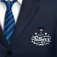 Happy Father's Day Elegant Suit and Blue Tie Background – Stylish Dad Greeting Design © Best Stocks
