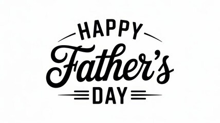 Happy Father's Day calligraphic text isolated on white background