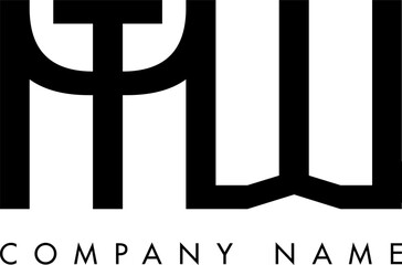 Obraz premium Creative Abstract Initial Letter MW Logo Design