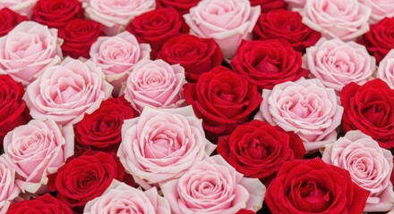 Fototapeta premium A bouquet of red and pink roses