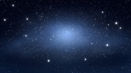 Fototapeta premium Deep space background with glowing blue galaxy and stars. Abstract universe illustration for astronomy, science fiction and cosmic exploration themes.