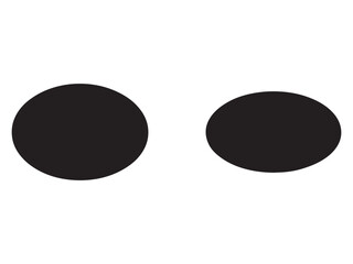 Two black circles on white background