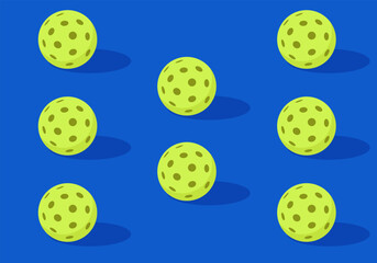 Pickleball balls forming seamless pattern design