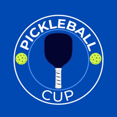 Pickleball cup logo design for sport tournament