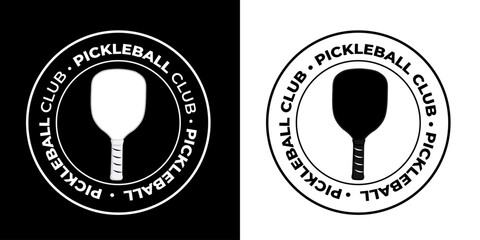 Pickleball club logo branding using paddle symbol