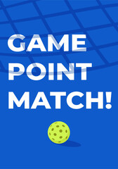 Pickleball game point match vector illustration and ball