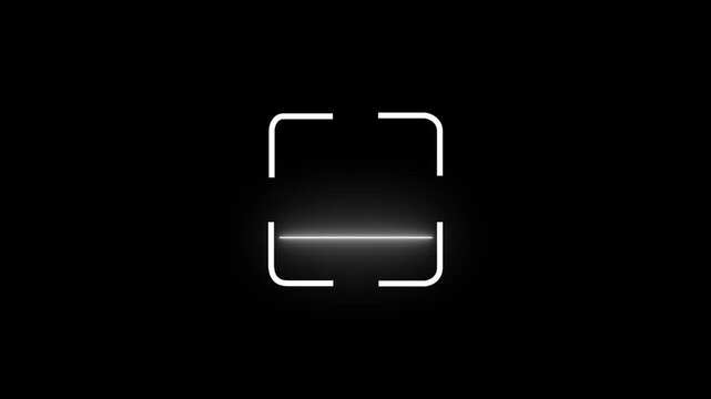 line scanner icon animation. Scanner symbol shine icon animation on 4k motion footage.