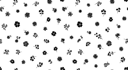 Obraz premium Black snowflakes on white background.