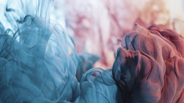 Cinematic fluid abstraction of slow moving watercolor layers in 4K resolution