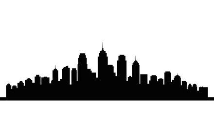 Fototapeta premium City Skyline Silhouette Urban Landscape.