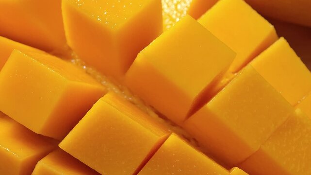 Close-up of a slice ripe mango