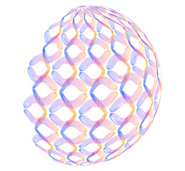 Abstract digital sphere with gradient lines. Futuristic globe design symbolizing big data, neural networks, blockchain, technology, innovation and global connection for hi-tech projects and present