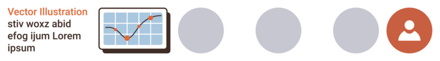 Data analysis, progress tracking, business growth, user analytics, profile management, digital statistics. Chart with upward trend and user icon. Data analysis and progress tracking concept