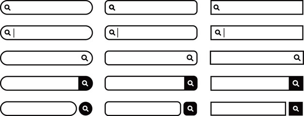 検索窓・検索バーのイラスト素材　セット　Search bar illustration set