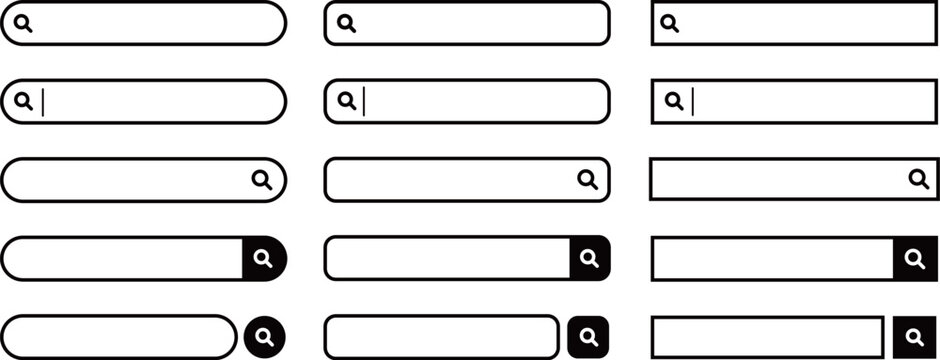 検索窓・検索バーのイラスト素材　セット　Search bar illustration set