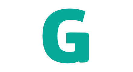 Teal Capital Letter G on White Background