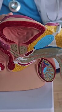 Understanding the male reproductive system with detailed anatomy models in a classroom setting