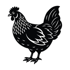 Black rooster vector illustration © Gpx