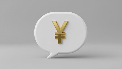 Obraz premium 法人の請求管理を連想させる円記号の吹き出しアイコン3DCG