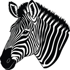 Black and white zebra head vector illustration © Gpx
