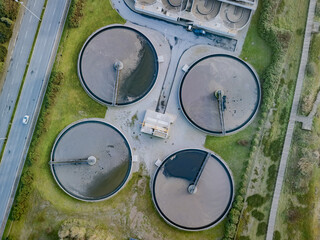 Aerial View Circular Water Treatment