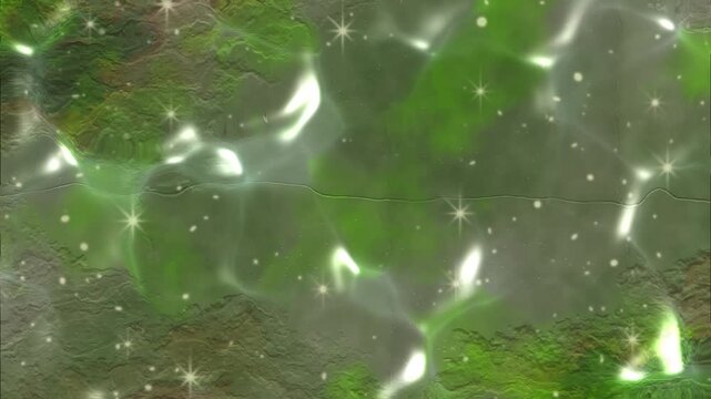 Abstract Animated Background with Vibrant Colors, Futuristic Motion Design Featuring Sparkling Lights, Surreal Terrain Animation with Ethereal Glow, Dynamic Artistic Backdrop with Radiant Energy, Colo