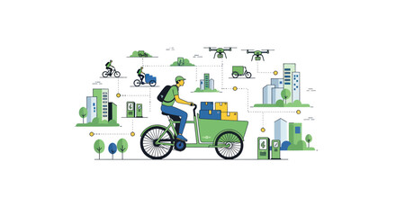 Modern Delivery Service: Bicycle, Drones, and Smart City Logistics