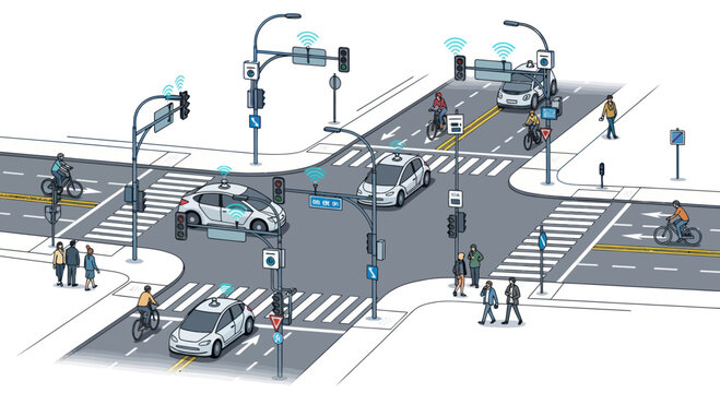 Smart City Intersection: Autonomous Cars, Drones, and Connected Traffic Systems