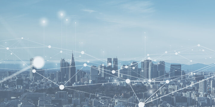 Concept image of city and communication network