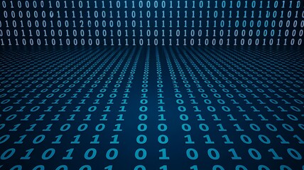 Fototapeta premium Digital Binary Code Background Cyber Technology and Data Concept
