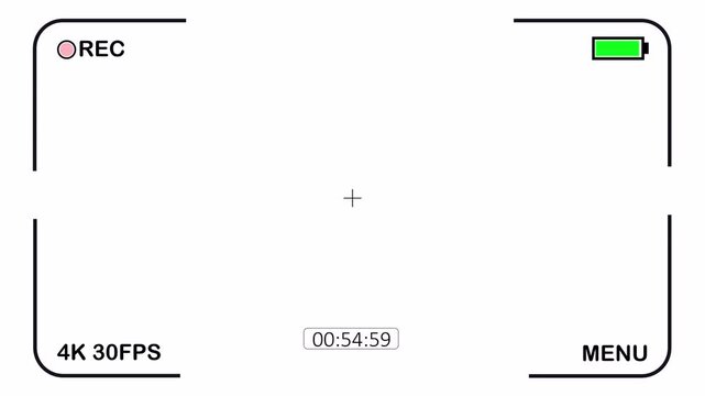 Camera recorder screen overlay interface with alpha channel, Camcorder interface for video cameras on a transparent background
