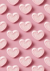 Obraz premium Pink Heart Marshmallow Pattern