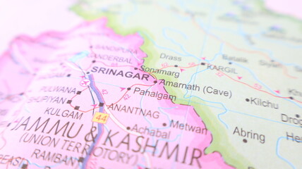 Obraz premium Jammu and Kashmir Map Detail: Planning Your Trip