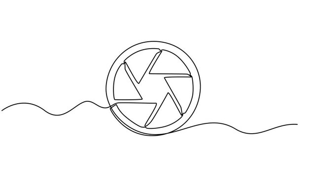 camera lens continuous one line drawing animation, Photography Single Line Icon, Camera lens continuous one line drawing, Camera Lens Diaphragm Line Art, Vibrant camera lens, monochrome camera lens